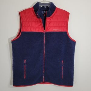 Vineyard Vines Performance Men's Puffer Polyester Vest Size XL Red Blue
